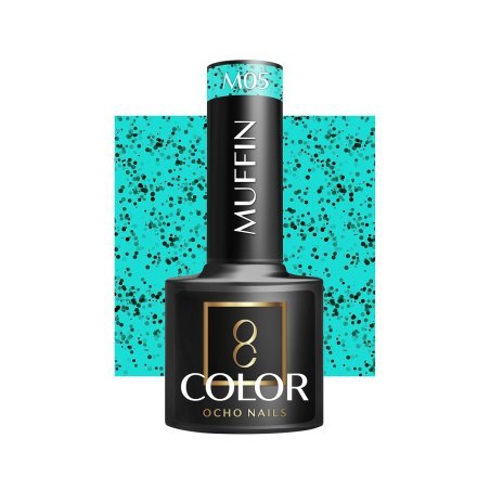 Hybride nagellak OCHO NAILS Muffin M05 5 g voor professionele manicure met stipjeseffect, glans en duurzame kleur