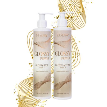 Regenerierendes Glanzsystem für Haare Glossy Power 2×300 ml mit Keratin und Emollienzien