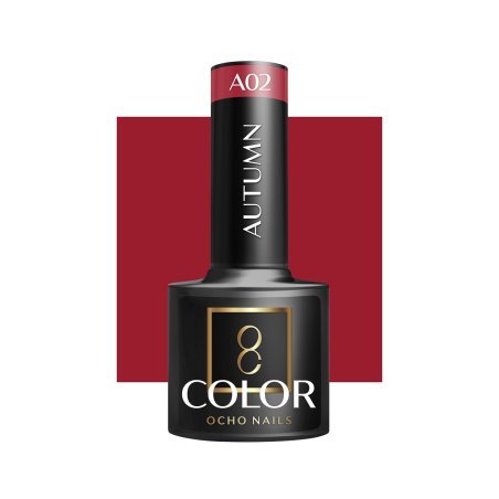 Hybride nagellak OCHO NAILS Autumn A02 5 g voor professionele nagelstyling met intense glans en kleurvastheid