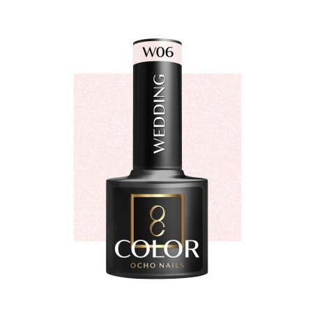Hybride nagellak OCHO NAILS WEDDING W06 5 g met glans en duurzame kleur voor salonmanicure en bruiloften