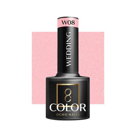 Hybride nagellak OCHO NAILS WEDDING W08 5 g voor elegante manicure met glans en langdurige kleur in salon en studio