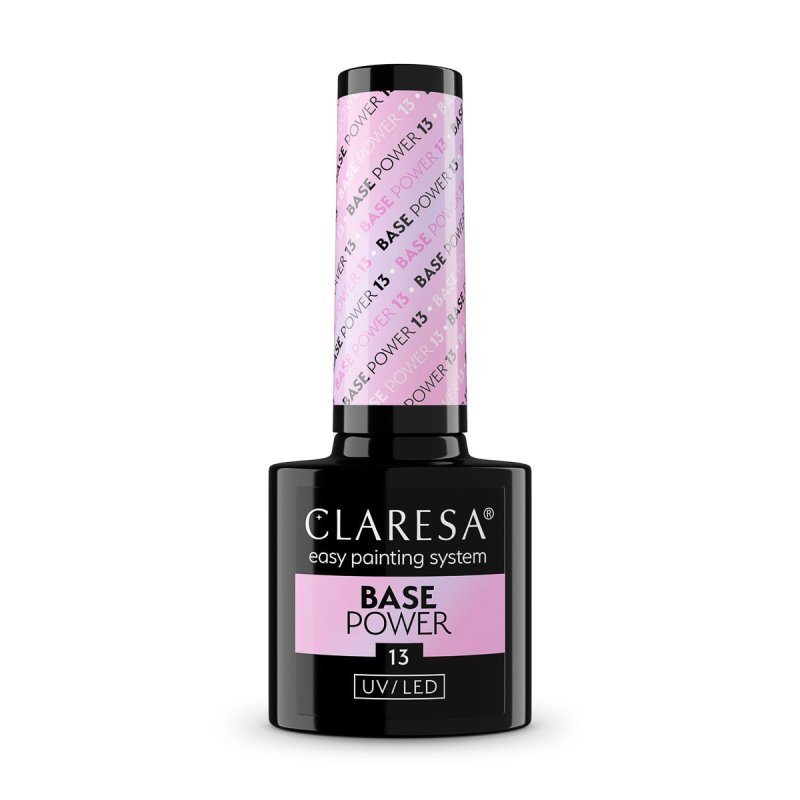 Versterkende hybride base Claresa Power Base 13 5 g met koele roze glans voor manicure, french en babyboomer