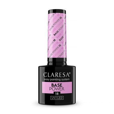 Professionele hybride verstevigende nagelbase Claresa Power Base 18 voor nagelstyling, hechting en egalisatie, 5 g