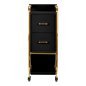 Professionele kappers trolley Gabbiano Solo goud-zwart voor accessoires, tools en cosmetica tijdens dagelijks salonwerk Professionele kappers trolley Gabbiano Solo goud-zwart voor accessoires, tools en cosmetica tijdens dagelijks salonwerk