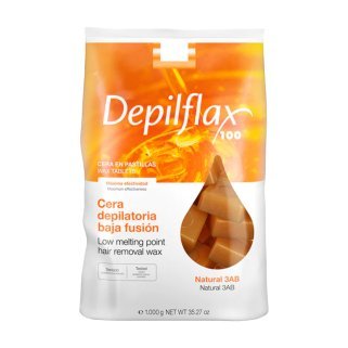 Harde wax zonder strips Depilflax 100 naturel 1 kg voor precieze ontharing van kleine en gevoelige zones in de professionele