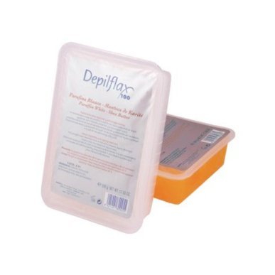 Witte cosmetische paraffine Depilflax 100 met sheaboter 500 g voor verzorgende hand-, voet- en huidbehandelingen