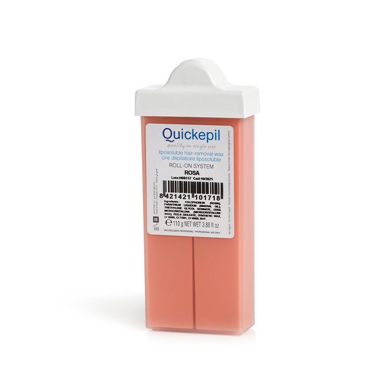 Smalle roll-on gezichtswax Quickepil Rose 110 g voor gelijkmatige ontharing van benen, armen en grotere zones in de salon