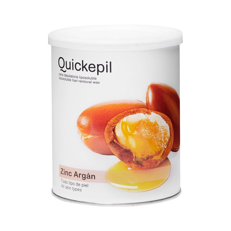Ontharingswax Quickepil zink-argan in blik 800 ml voor professionele ontharing, comfortabele toepassing in salon en studio Ontharingswax Quickepil zink-argan in blik 800 ml voor professionele ontharing, comfortabele toepassing in salon en studio