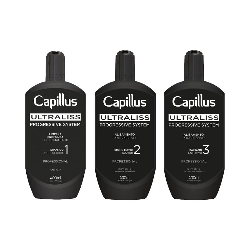 Nanoplastia behandelingsset Capillus Ultraliss 3x400 ml voor professionele haarverzorging, gladmaking en intense glans