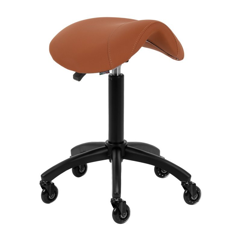 Professionele mobiele ergonomische kapperskruk Gabbiano D032 bruin voor kleuren, knippen en stylen bij professioneel salonwerk Professionele mobiele ergonomische kapperskruk Gabbiano D032 bruin voor kleuren, knippen en stylen bij professioneel salonwerk