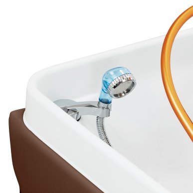 Head Spa haarwasbed Gabbiano Maldives bruin voor professionele hoofdhuidrituelen en trichologische salonbehandelingen