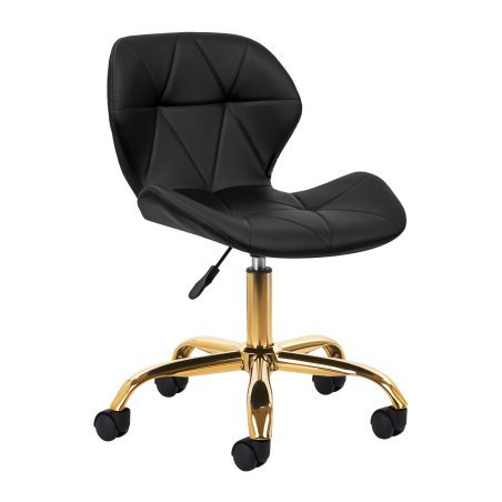 Cosmetische kruk 4Rico QS-06G zwart voor ergonomisch werken in de salon, beauty, make-up, manicure en behandelingen