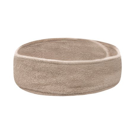 Cosmetische badstof hoofdband beige met klittenband voor gezichtsverzorging, make-up, spa en salonbehandelingen