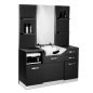 Professionele kappersconsole Gabbiano B085 zwart met wasbak, spiegel en werkruimte voor georganiseerde salonzone