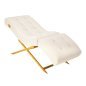 Sillon Umbra white eyelash treatment chair with gold base