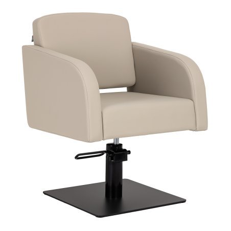 Professionele kappersstoel Gabbiano Elda grijs-beige voor knippen, kleuren, stylen en professioneel dagelijks salonwerk