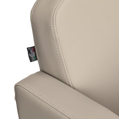 Professionele kappersstoel Gabbiano Elda grijs-beige voor knippen, kleuren, stylen en professioneel dagelijks salonwerk
