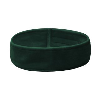 Velours cosmetische hoofdband in flessengroen met klittenband voor gezichtsverzorging, make-up en spa in de salon
