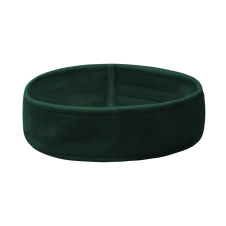 Velours cosmetische hoofdband in flessengroen met klittenband voor gezichtsverzorging, make-up en spa in de salon