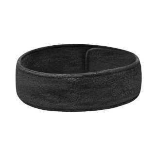 Cosmetische badstof hoofdband grafiet met klittenband voor gezichtsverzorging, make-up en professioneel salongebruik