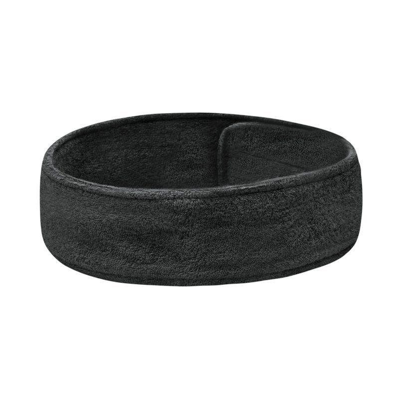 Cosmetische badstof hoofdband grafiet met klittenband voor gezichtsverzorging, make-up en professioneel salongebruik Cosmetische badstof hoofdband grafiet met klittenband voor gezichtsverzorging, make-up en professioneel salongebruik