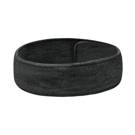 Cosmetische badstof hoofdband grafiet met klittenband voor gezichtsverzorging, make-up en professioneel salongebruik