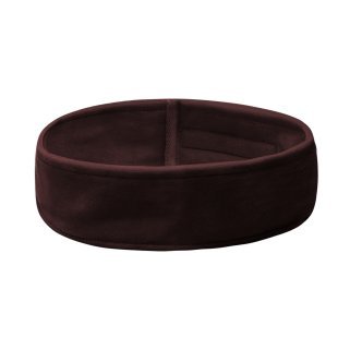 Cosmetische hoofdband van bruin velours met klittenbandsluiting voor gezichtsverzorging, make-up en spa in de salon