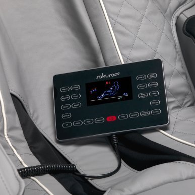 Professionele massagestoel Sakura Comfort Plus 806 grijs voor wellness, ontspanning en herstel na een intensieve dag