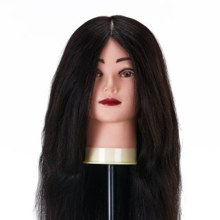 Kappers-oefenhoofd Gabbiano WZ1 met natuurlijk haar, kleur 1, 20 inch voor knippen, stylen en salontraining