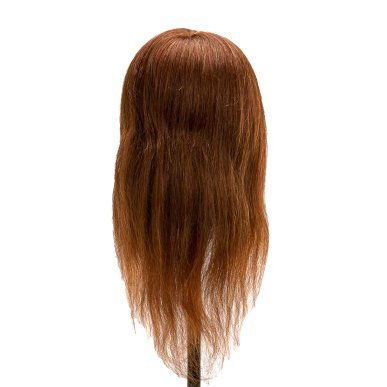 Kappers-oefenhoofd Gabbiano WZ1 met natuurlijk haar, kleur 4, 20 inch voor knippen, föhnen en stylingtraining