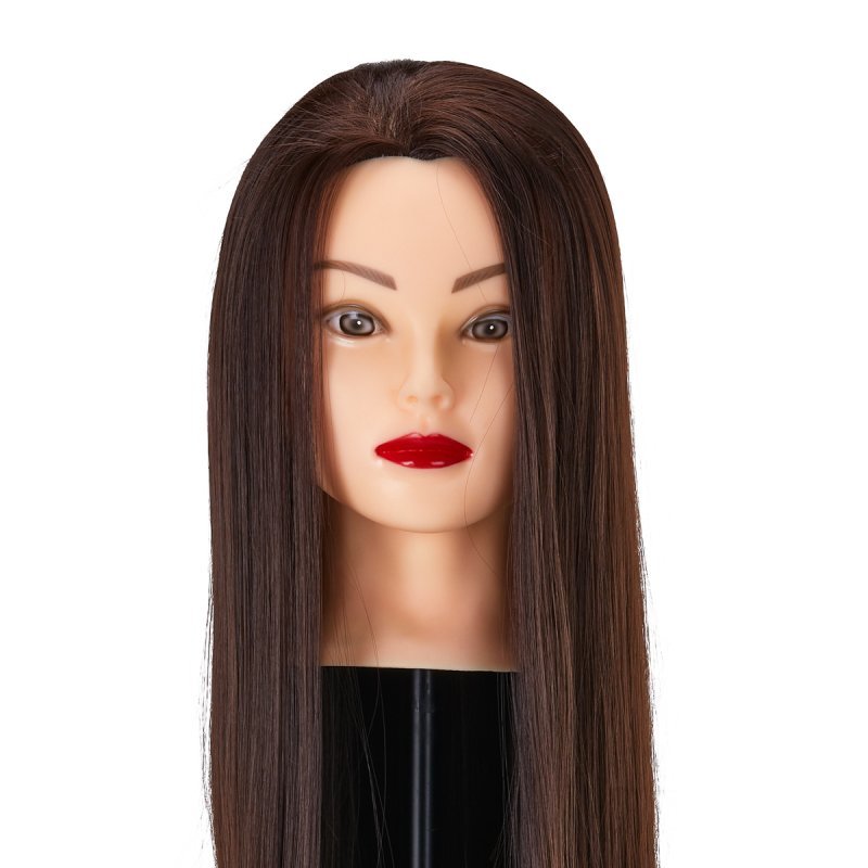 Oefenhoofd voor kappers Gabbiano WZ2 met synthetisch haar kleur 4, 24 inch voor knippen, föhnen, opsteken en stylen Oefenhoofd voor kappers Gabbiano WZ2 met synthetisch haar kleur 4, 24 inch voor knippen, föhnen, opsteken en stylen