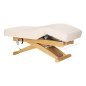 SPA-ligstoel Sillon Siesta crème met lichtbruine basis voor massage, wellness en professionele verzorgingsbehandelingen