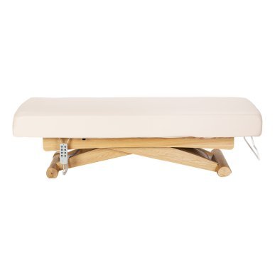 SPA-ligstoel Sillon Siesta crème met lichtbruine basis voor massage, wellness en professionele verzorgingsbehandelingen