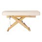 SPA-ligstoel Sillon Siesta crème met lichtbruine basis voor massage, wellness en professionele verzorgingsbehandelingen