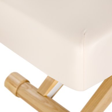 SPA-ligstoel Sillon Siesta crème met lichtbruine basis voor massage, wellness en professionele verzorgingsbehandelingen