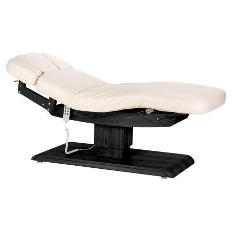 Professionele SPA-ligstoel Sillon Relax crème met zwarte basis voor massage, wellness en verzorgingsbehandelingen