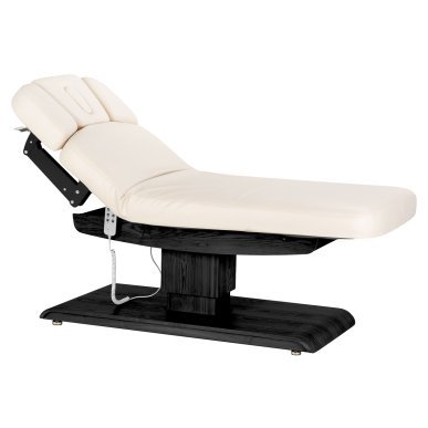 Professionele SPA-ligstoel Sillon Relax crème met zwarte basis voor massage, wellness en verzorgingsbehandelingen