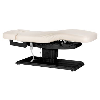 Professionele SPA-ligstoel Sillon Relax crème met zwarte basis voor massage, wellness en verzorgingsbehandelingen