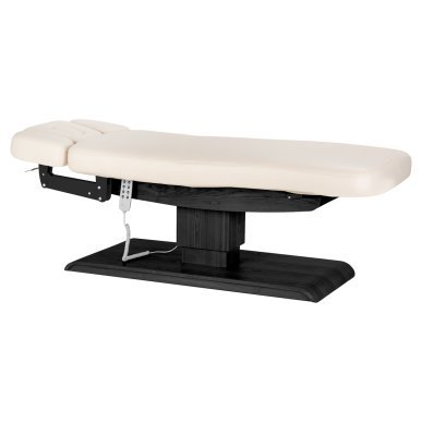 Professionele SPA-ligstoel Sillon Relax crème met zwarte basis voor massage, wellness en verzorgingsbehandelingen