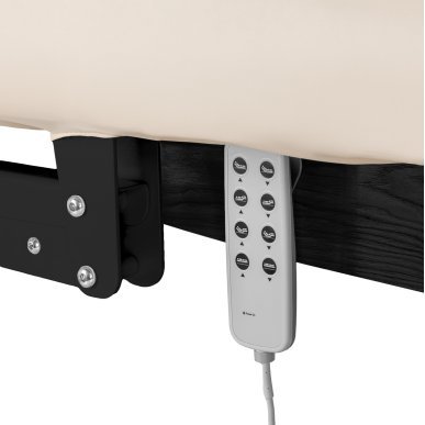 Professionele SPA-ligstoel Sillon Relax crème met zwarte basis voor massage, wellness en verzorgingsbehandelingen