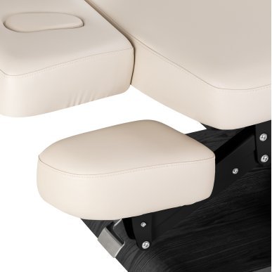 Professionele SPA-ligstoel Sillon Relax crème met zwarte basis voor massage, wellness en verzorgingsbehandelingen