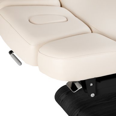 Professionele SPA-ligstoel Sillon Relax crème met zwarte basis voor massage, wellness en verzorgingsbehandelingen