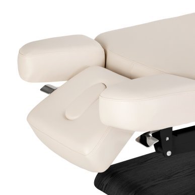 Professionele SPA-ligstoel Sillon Relax crème met zwarte basis voor massage, wellness en verzorgingsbehandelingen