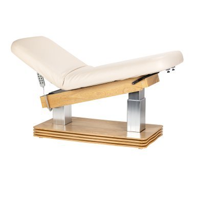 Professionele SPA-ligstoel Sillon Comfort crème met lichtbruine basis voor massage en wellnessbehandelingen in de salon