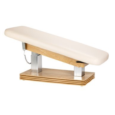 Professionele SPA-ligstoel Sillon Comfort crème met lichtbruine basis voor massage en wellnessbehandelingen in de salon