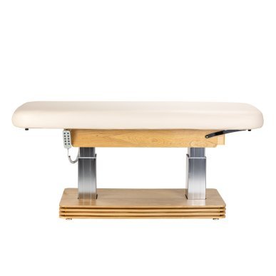 Professionele SPA-ligstoel Sillon Comfort crème met lichtbruine basis voor massage en wellnessbehandelingen in de salon