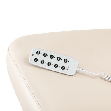 Professionele SPA-ligstoel Sillon Comfort crème met lichtbruine basis voor massage en wellnessbehandelingen in de salon