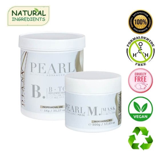 Btx Pearl - Regenererende, Hydraterende en Vullende Haarbehandeling Set 1000g + 500g