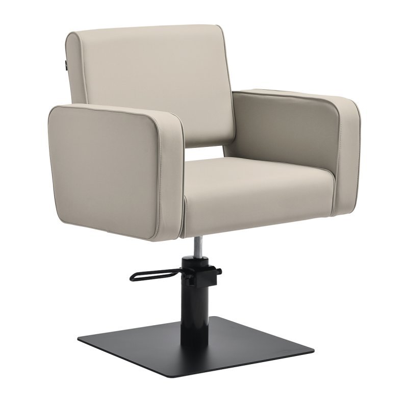 Kappersstoel Gabbiano Bilbao grijs-beige voor knippen, kleuren en stylen in professionele kapsalons en dagelijks salonwerk