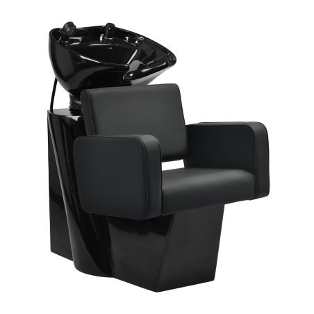 Professionele kapperswasunit Gabbiano Bilbao zwart met gevormde wasbak voor haarwassen, verzorging en salonorganisatie